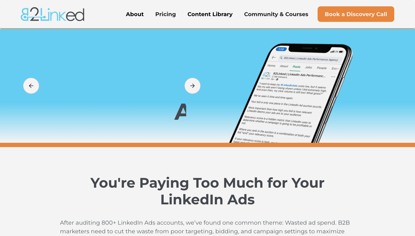 b2linked.com homepage